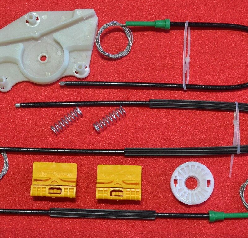 Kit reparatie macara geam VW Touareg I 2002-2010 - Kit complet, dreapta fata, cu capac motor