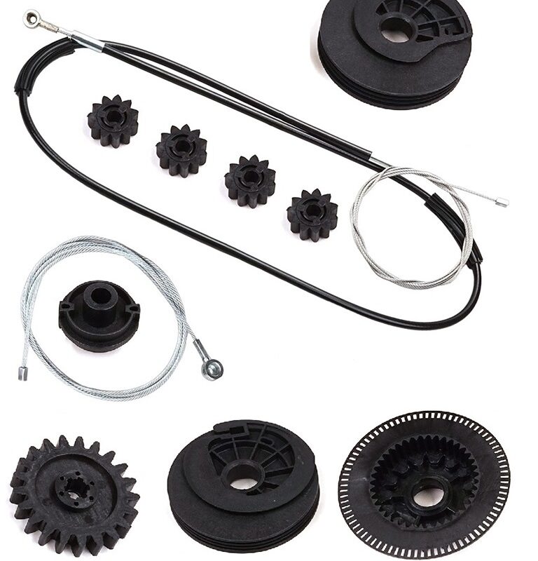 Kit reparatie sistem usa culisanta Mercedes Vito Viano W639 2003-2014 Vito V-Class W447 (W640) 2014-2024 - Cabluri cu pinioane actionare sistem glisare - stanga